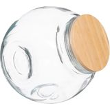 Snoeppot/voorraadpot 2L glas met houten deksel - 2100 ml - Voorraadpotten met luchtdichte sluiting