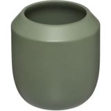 WC-/toiletborstel met houder rond kaki groen polyresin 39 cm