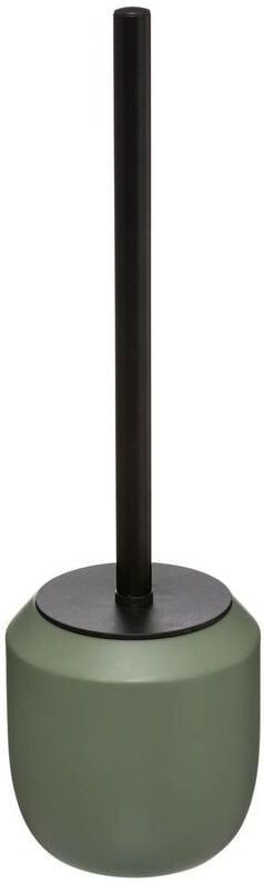 WC-/toiletborstel met houder rond kaki groen polyresin 39 cm