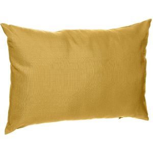 Bank/sier/tuin kussens voor binnen en buiten in de kleur mosterd geel 30 x 50 x 10 cm - tuinstoelkussens