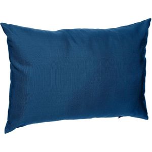 Bank/sier/tuin kussens voor binnen en buiten indigo blauw 30 x 50 x 10 cm - Water en UV bestendig