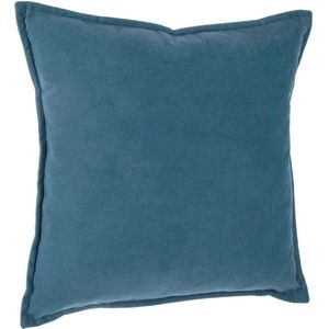 Atmosphera Bank/sierkussens huiskamer Sophia - 45 x 45 cm - blauw - polyester - met rits