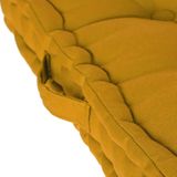 Atmosphera Vloerkussen Square - okergeel - katoen - 40 x 40 x 8 cm - vierkant - Extra dik