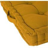 Atmosphera Vloerkussen Square - okergeel - katoen - 40 x 40 x 8 cm - vierkant - Extra dik