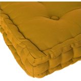 Atmosphera Vloerkussen Square - okergeel - katoen - 40 x 40 x 8 cm - vierkant - Extra dik