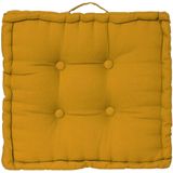 Atmosphera Vloerkussen Square - okergeel - katoen - 40 x 40 x 8 cm - vierkant - Extra dik