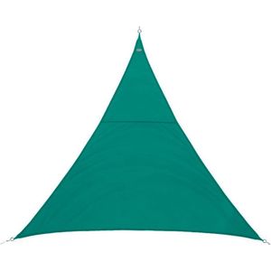 Polyester schaduwdoek/zonnescherm Curacao driehoek mint groen 4 x 4 x 4 meter