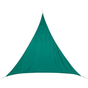 Polyester schaduwdoek/zonnescherm Curacao driehoek mint groen 5 x 5 x 5 meter