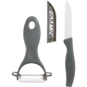 5Five - Keukengerei set - dunschiller met aardappelmesje - grijs - kunststof