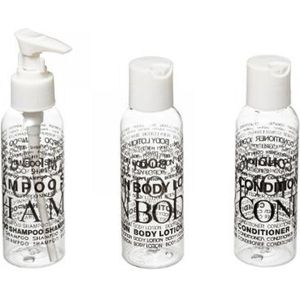 Five® - Bodybeauty -  Reisaccessoires - Vliegtuig reisflesje -   Set van 3 reisflesjes - Transparant