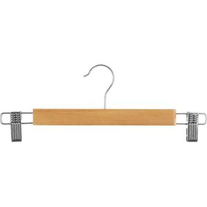 5Five Kledinghangers - voor broeken - 3ST - 34 x 12 cm - naturel - klemhanger