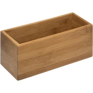Sieraden/make-up houder/box 23 x 9,5 cm van bamboe hout - Nagellak box - Sieraden box - Make-up box - Organizer
