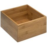 Sieraden/make-up houder/box 18 x 18 x 9,5 cm van bamboe hout - Organizer