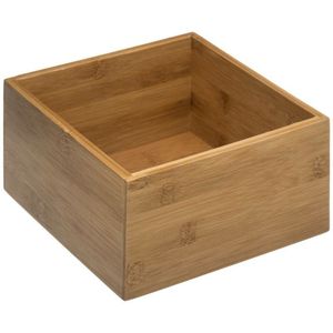 Sieraden/make-up houder/box 18 x 18 x 9,5 cm van bamboe hout - Organizer
