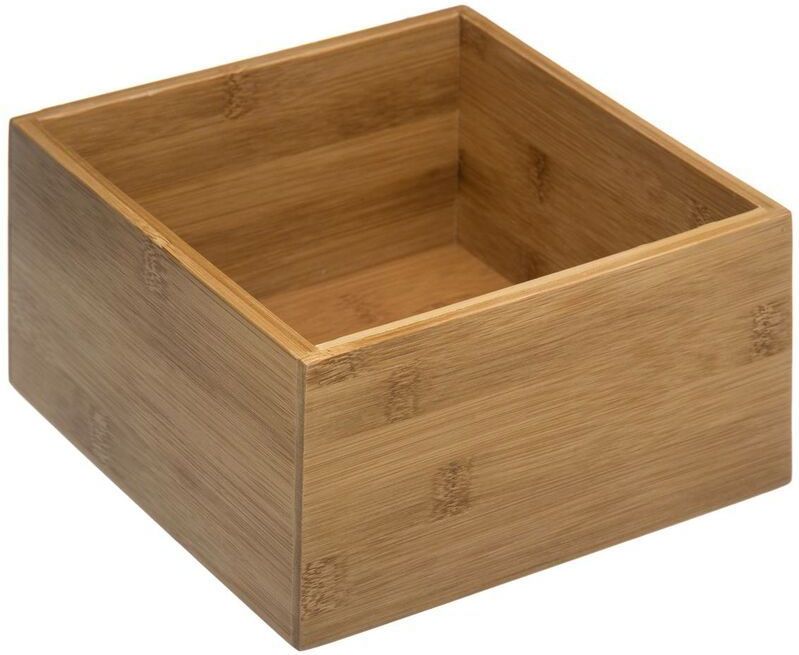 Sieraden/make-up houder/box 18 x 18 x 9,5 cm van bamboe hout - Organizer
