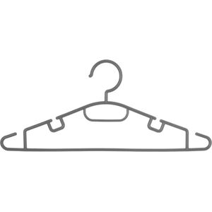 Kledinghangers - Grijs - Kunststof - Set van 10 Stuks