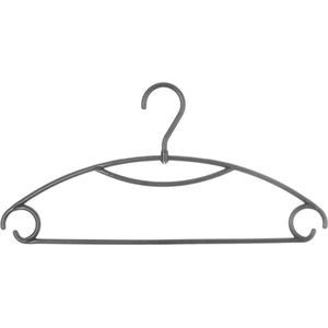 Set van 10x stuks kunststof kledinghangers grijs 41 x 20 cm - Kledingkast hangers/kleerhangers