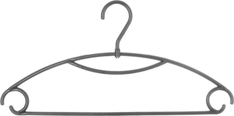 Set van 10x stuks kunststof kledinghangers grijs 41 x 20 cm - Kledingkast hangers/kleerhangers