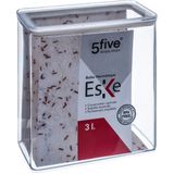 5Five Voorraadpot - keuken/voedsel - kunststof - 3000 ml - luchtdichte deksel - transparant -  20 x 10 x 20 cm