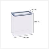 5Five Voorraadpot - keuken/voedsel - kunststof - 3000 ml - luchtdichte deksel - transparant -  20 x 10 x 20 cm