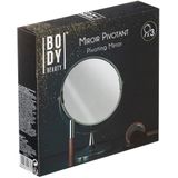 Dubbele make-up spiegel/scheerspiegel op voet 17 x 23 cm zilver - Badkamer scheerspiegels op standaard