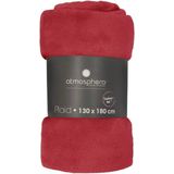 Atmosphera - Flanel Uni - Plaid - Rood - 130x180cm