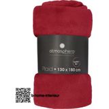 Atmosphera - Flanel Uni - Plaid - Rood - 130x180cm