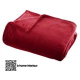 Atmosphera - Flanel Uni - Plaid - Rood - 130x180cm