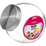 5Five Voorraadpot/snoeppot - glas - 2,1 liter - met RVS deksel - luchtdichte sluiting