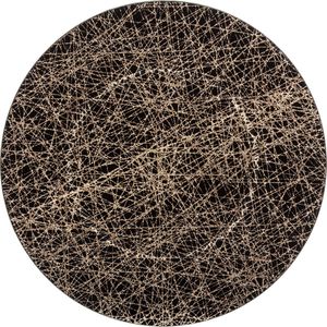 Presentatie bord zwart/goud - Ronde onderzet borden Zwart - goud met motief - 33 cm