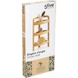 5Five Doucherekje/badkamerrekje hoek model - bamboe - 3 lagen - 23 x 61 cm