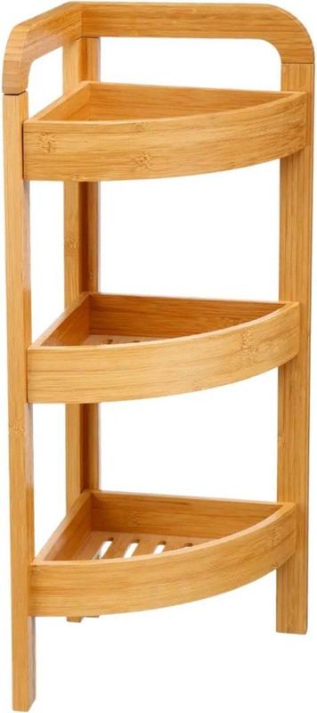 5Five Doucherekje/badkamerrekje hoek model - bamboe - 3 lagen - 23 x 61 cm