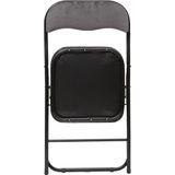 5Five Klapstoel met fluweel zitting - grijs - 44 x 48 x 79 cm - metaal - Bijzet stoelen - Inklapbaar