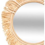 Atmosphera Wandspiegel - safari - rotan - D38 cm - bohemian/boho spiegel