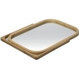 Draaibare bamboe spiegel H 39 cm - Makeup Spiegel