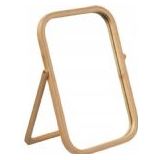Draaibare bamboe spiegel H 39 cm - Makeup Spiegel