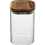 Voorraadbus/voorraadpot 1L glas met acacia houten deksel - 1000 ml - Voorraadpotten met luchtdichte deksel