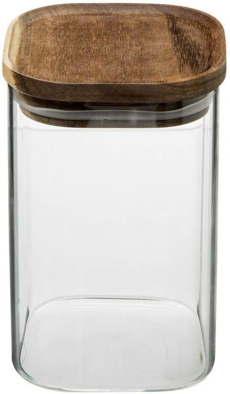 Voorraadbus/voorraadpot 1L glas met acacia houten deksel - 1000 ml - Voorraadpotten met luchtdichte deksel