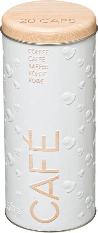 5Five Koffie pads voorraadbus/bewaarblik - metaal - 18 x 8 cm - voor 20 pads