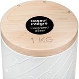 Five Spaghettidoos - wit - metaal - relief - Luxe voorraadpot/voorraadbus