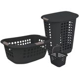 5Five Wasmand extra groot antraciet kunststof 51 liter 67 x