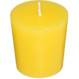 Atmosphera Citronella/citroen geur stomp kaarsjes - 10x stuks - 7 branduren - geel