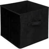Opbergmand/kastmand 29 liter zwart polyester 31 x 31 x 31 cm - Opbergboxen - Vakkenkast manden
