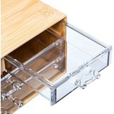 5Five sieraden/make-up organizer - 4 lades - 24 x 11 cm - rechthoek - bamboe/kunststof - opbergen