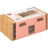 5Five sieraden/make-up organizer - 4 lades - 24 x 11 cm - rechthoek - bamboe/kunststof - opbergen