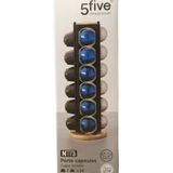 Koffie cup/capsule houder/dispenser hout/metaal zwart 24 cups - Koffiecups houder/standaard - Metalen Dolce Gusto cuphouder