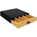 Capsule Houder - Zwart - Metaal en Bamboe - Geschikt voor Koffiecups van Nespresso, Vertuo, Dolce Gusto