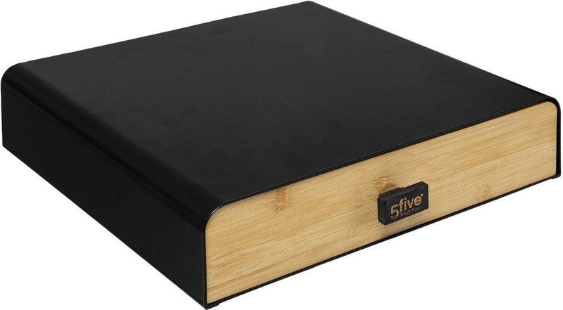 Capsule Houder - Zwart - Metaal en Bamboe - Geschikt voor Koffiecups van Nespresso, Vertuo, Dolce Gusto