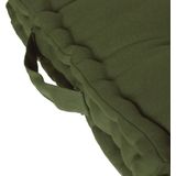 Atmosphera Vloerkussen Square - donkergroen - katoen - 40 x 40 x 8 cm - vierkant - Extra dik