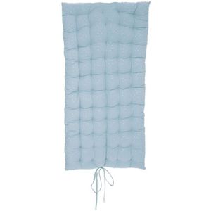 Atmosphera Kids Berlingot vloermatras met gouden driehoekjes - 120x60x5cm - Lichtblauw